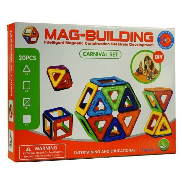Магнитный Конструктор Mag Building, 20 Деталей
