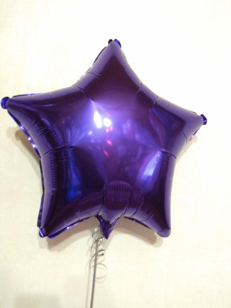 Звезда фиолетовая шар фольгированный с гелием
