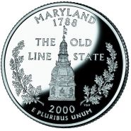 25 центов США 2000г - Мэриленд, UNC - Серия Штаты и территории