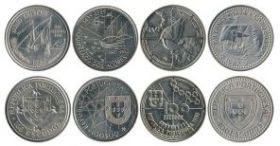 Золотой век Португальских Открытий набор из 4 монет 100 эскудо 1987