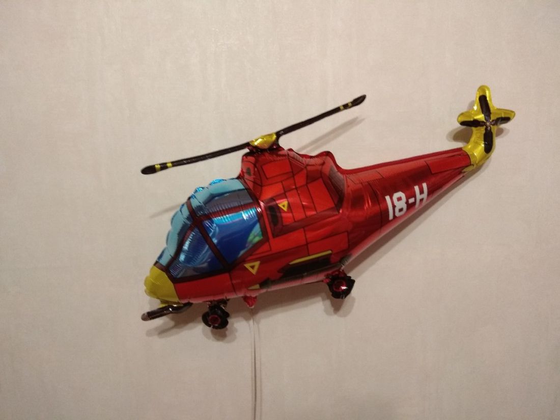 Вертолет (4 цвета) фольгированный шар с гелием