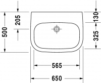 Навесная раковина Duravit D-Code 65х50 см 231165 схема 3