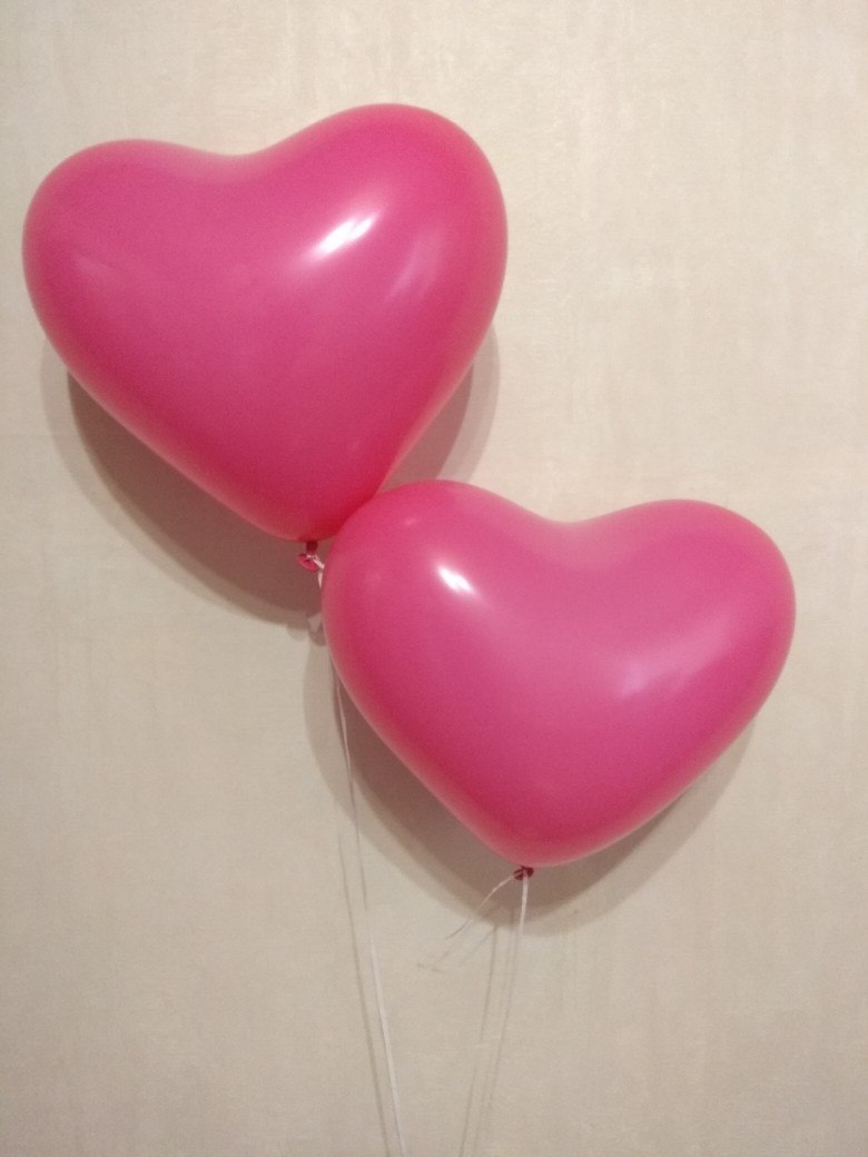 Шар-сердце фуксия 40 см латексные шары с гелием