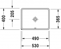 Раковина Duravit Starck 3 встраиваемая 49х36,5 030549 схема 2