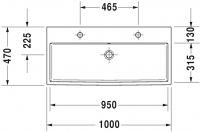 Раковина Duravit Vero Air двойная шлифованная 100х47 235010 схема 1