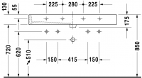 Раковина Duravit Vero двойная 120х47 045412 схема 2