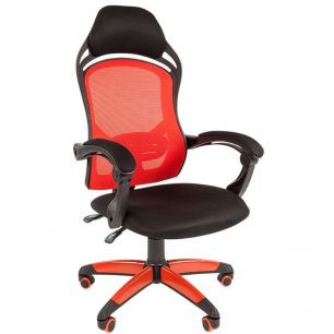 Кресло CHAIRMAN GAME 12/RED для руководителя (геймерское), сетка/ткань, цвет красный/черный