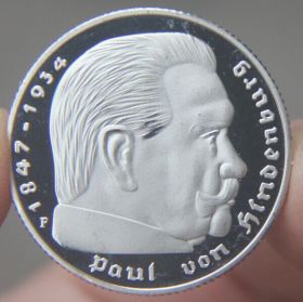 Медальон серебряный позолоченный 1935 Президент Гинденбург