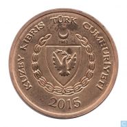 Монета Турецкая Республика Северного Кипра 2015 1 Курус