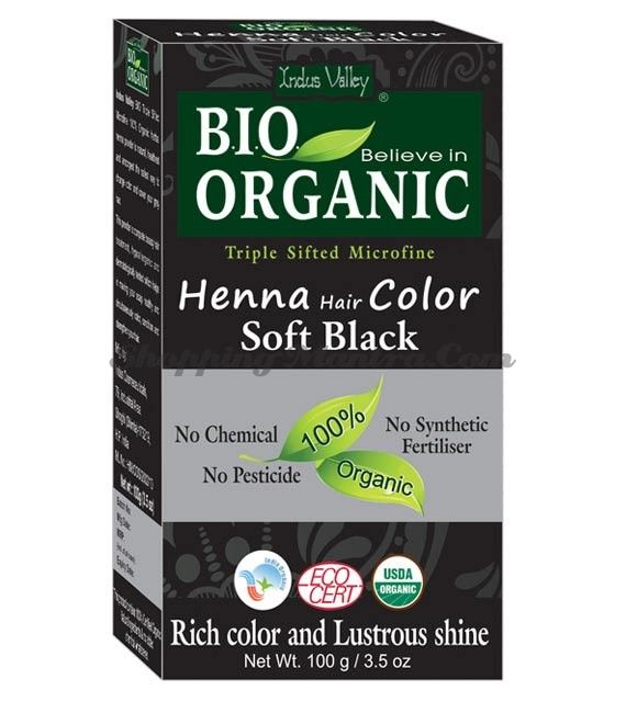 Натуральная краска для волос мякгий черный Индус Веллей | Indus Valley Soft Black Henna Hair Color