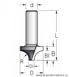 Фреза врезная радиусная удлиненная W.P.W. хвостовик 12 мм RH06002