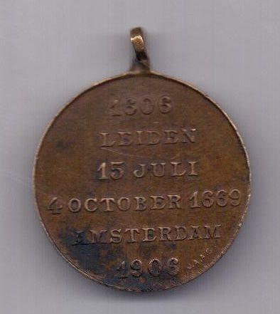 медаль 1606- 1906 года Рембрандт Амстердам
