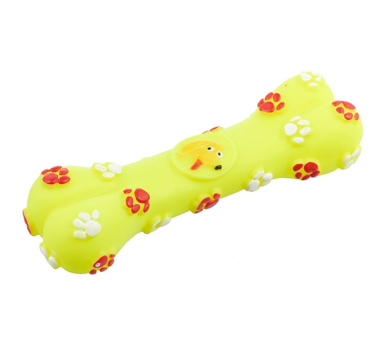 Игрушка-Пищалка Для Собак Косточка С Лапками, 15 См, Цвет Желтый