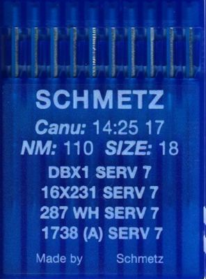 Иглы промышленные универсальные Schmetz DBx1 SERV7 №110 10 шт