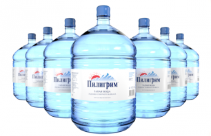 Вода Пилигрим 7 бутылей по 19 литров, пэт.