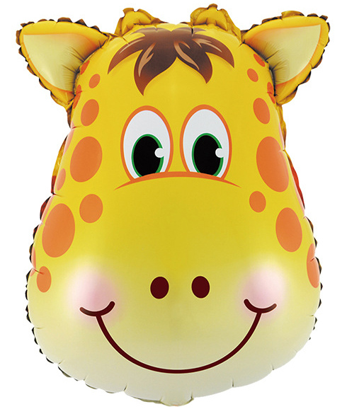 Голова жирафа шар фольгированный с гелием