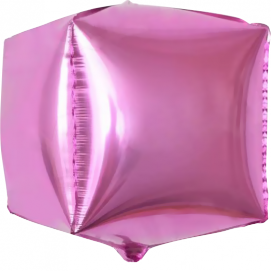 Куб розовый 3d шар фольгированный с гелием