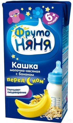 Каша Фрутоняня жидкая молочно-овсяная с бананом 200мл. Россия
