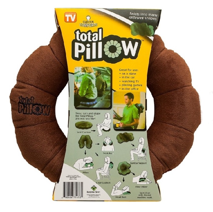 Подушка-Трансформер Для Путешествий Total Pillow (Тотал Пиллоу), Цвет Коричневый