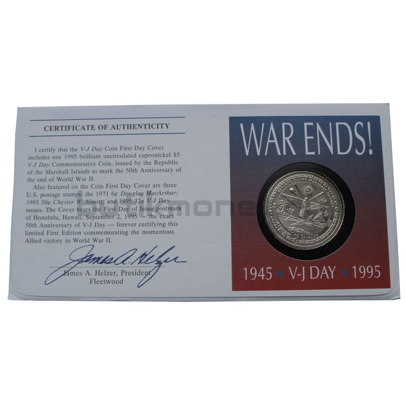 5 доллар 1995 Маршалловы Острова Объятия (50-летие победы во Второй Мировой войне) в буклете