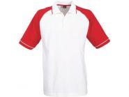 Рубашка поло "Sydney" мужская белый/красный, размер М (арт. 3108125)