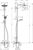 Душевая стойка с изливом Hansgrohe Crometta S Showerpipe 240 1jet 27320000 схема 1