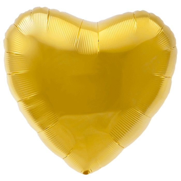 Шар фольга без рисунка Сердце 18" золото с гелием