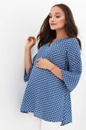 Блуза для беременных голубая в горошек арт 	2091.2.2