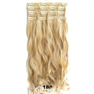 Искусственные волнистые термостойкие волосы на заколках №018 (55 см) - 7 прядей, 100 гр.