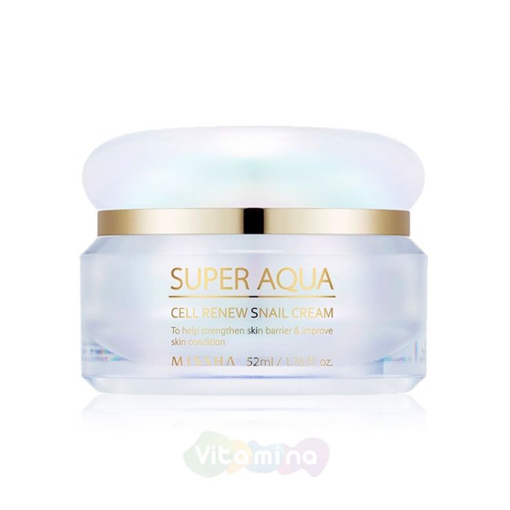 Missha Крем для лица с экстрактом слизи улитки (70%) Super Aqua Cell Renew Snail Cream, 47 мл