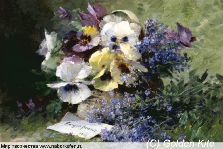 2145. Pansies and Forget-Me-Not Giclee