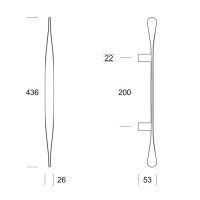 Ручка-скоба Salice Paolo Spoon 6229. Длина 436 мм. схема