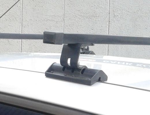 Универсальный багажник на крышу Lada Largus (без рейлингов), Евродеталь, вид Е, стальные прямоугольные дуги