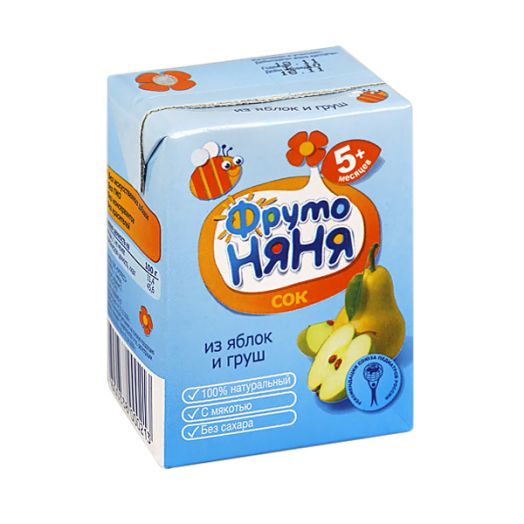 Сок Фрутоняня 0,2л яблоко/груша б/сах.