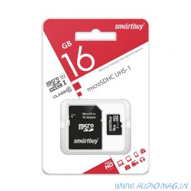 SmartBuy Карта памяти microSD 16Gb 10 class +АДАПТЕР