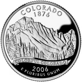 25 центов США 2006г - Колорадо, UNC - Серия Штаты и территории P