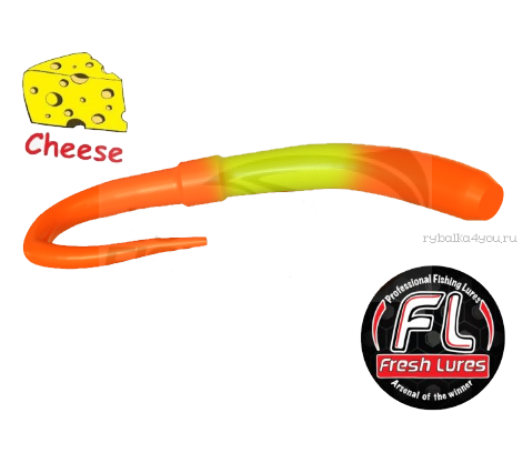 Мягкие приманки Fresh Lures Flip Worm 3,1'' 77 мм / 1,16 гр / упаковка 10 шт / цвет: 405  / сыр