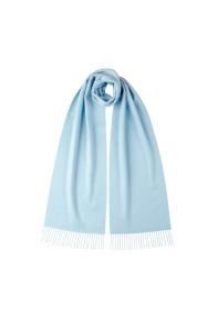 однотонный кашемировый шарф (100% драгоценный кашемир), цвет Светлый Лазурит PALE LAPIS CLASSIC cashmere, высокая плотность 7