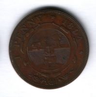 1 пенни 1894 года ЮАР, редкий год XF