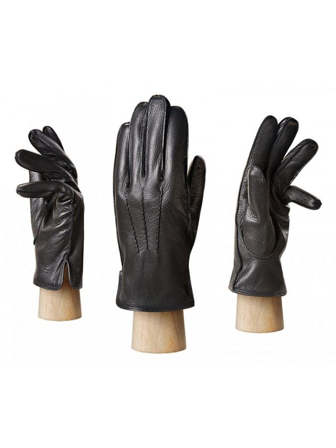 Черные кожаные перчатки ELEGANZZA GR00111750