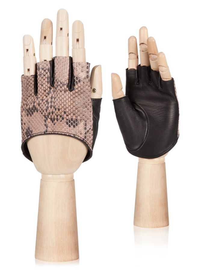 Короткие перчатки с кожей питона ELEGANZZA GR01-00026383