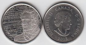 Канада 25 центов 2013 UNC