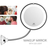 Косметическое зеркало на вакуумной присоске и подсветкой My Fold Jin Ge Mirror, Цвет держателя Белый (1)