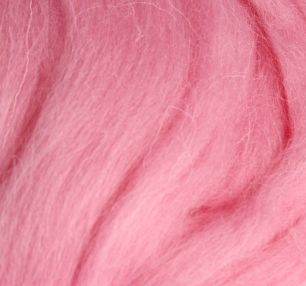 Пряжа шерсть для валяния кукольных волос Ярко розовый