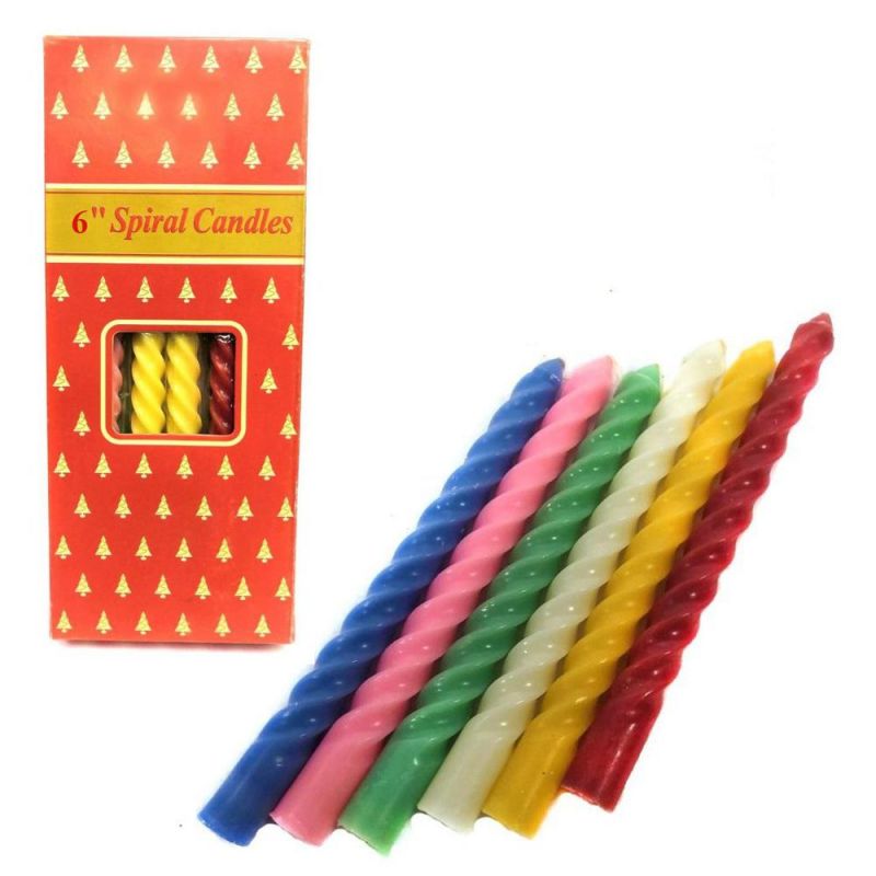 Свечи Парафиновые Витые Spiral Candles 15см 12шт