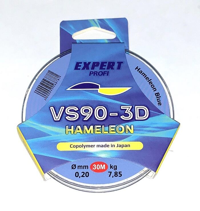 Леска хамелеон Expert Profi голубая VS90-3D 0,14 мм 30 М
