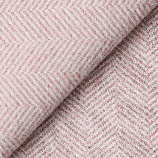 Лоскут трикотажной ткани Драп (ёлочки) розово-бежевый 50х40