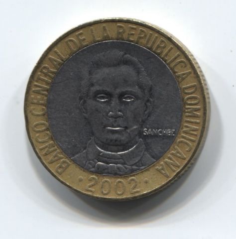 5 песо 2002 года Доминиканская Республика