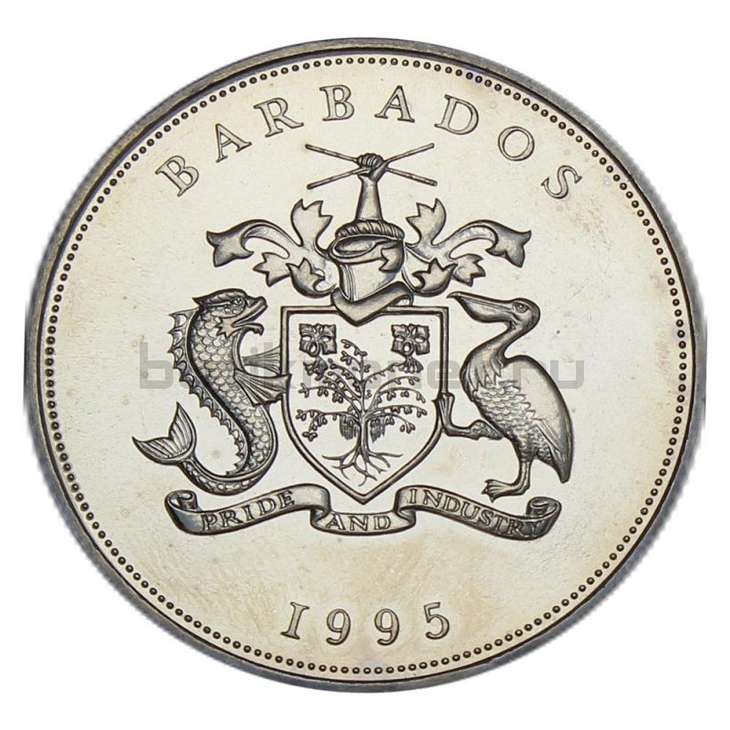 5 долларов 1995 Барбадос 50 лет ООН