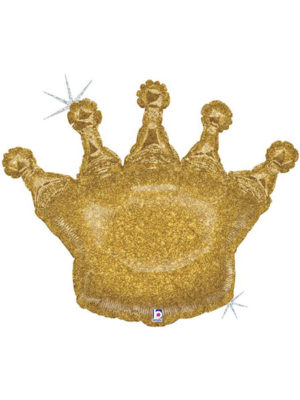 Корона большая глиттер (голография) шар фольгированный с гелием